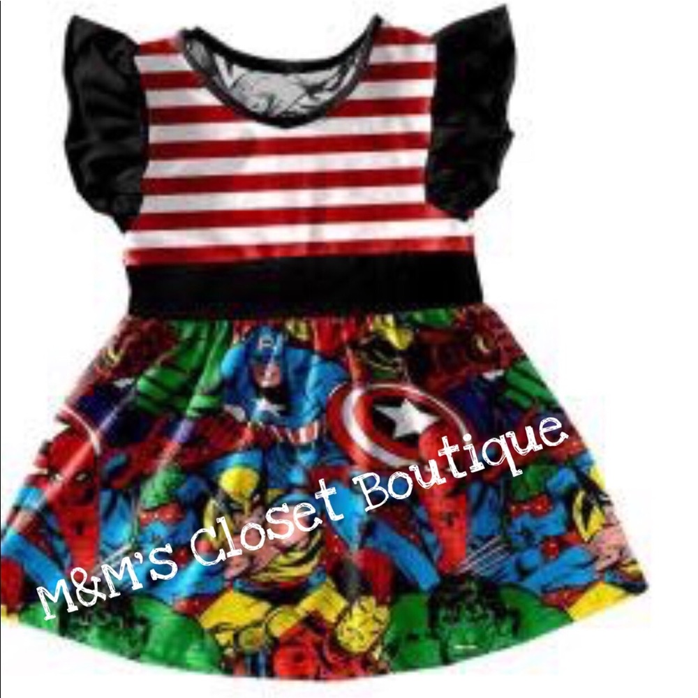 Girls Boutique outfit with red ruffle shorts